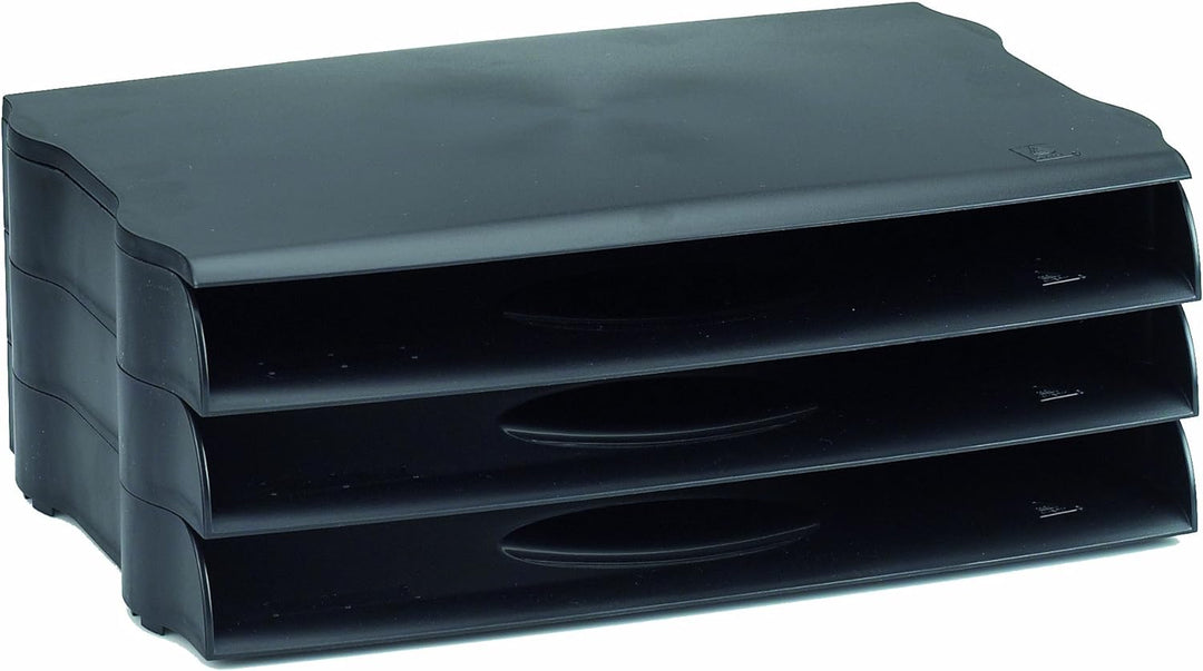 Avery DR800BLK DTR Briefablage (stapelbar, B 243 x T 45 X H 362 mm) 3 Stück schwarz