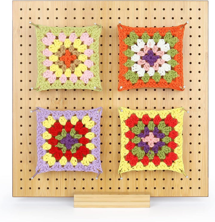 Coopay Granny Square Spanner, Gross Bambus Blocking Board 29 x 29 cm, Blocking Board Häkeln und 30 E