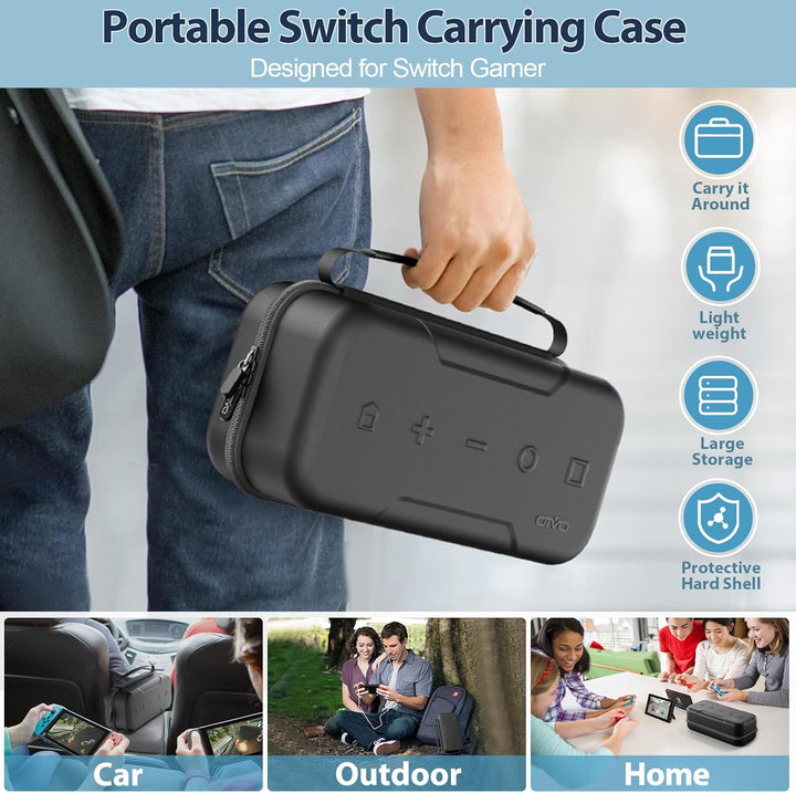 Switch Tasche kompatibel mit Nintendo Switch/OLED-Modell, Grosse Switch Tragetasche für Joycon und E