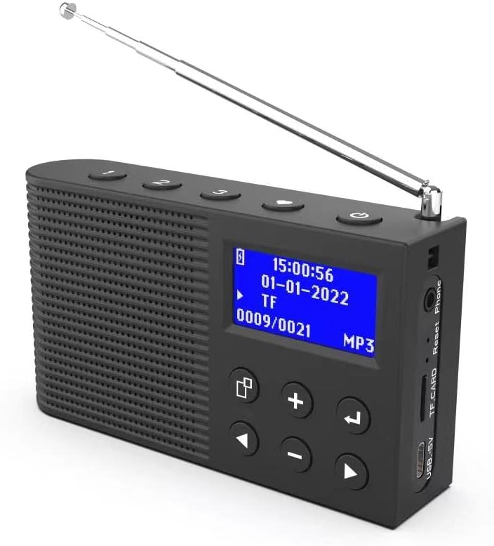 YaakinComp K3 Tragbares Radio, DAB/DAB+ Digital, FM-Radio, Bluetooth, MP3-Player, wiederaufladbarer