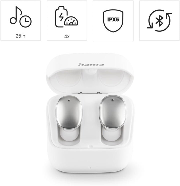 Hama Bluetooth Kopfhörer "Spirit Pure" (In Ear Kopfhörer mit Mikrofon, True Wireless Earbuds mit Lad