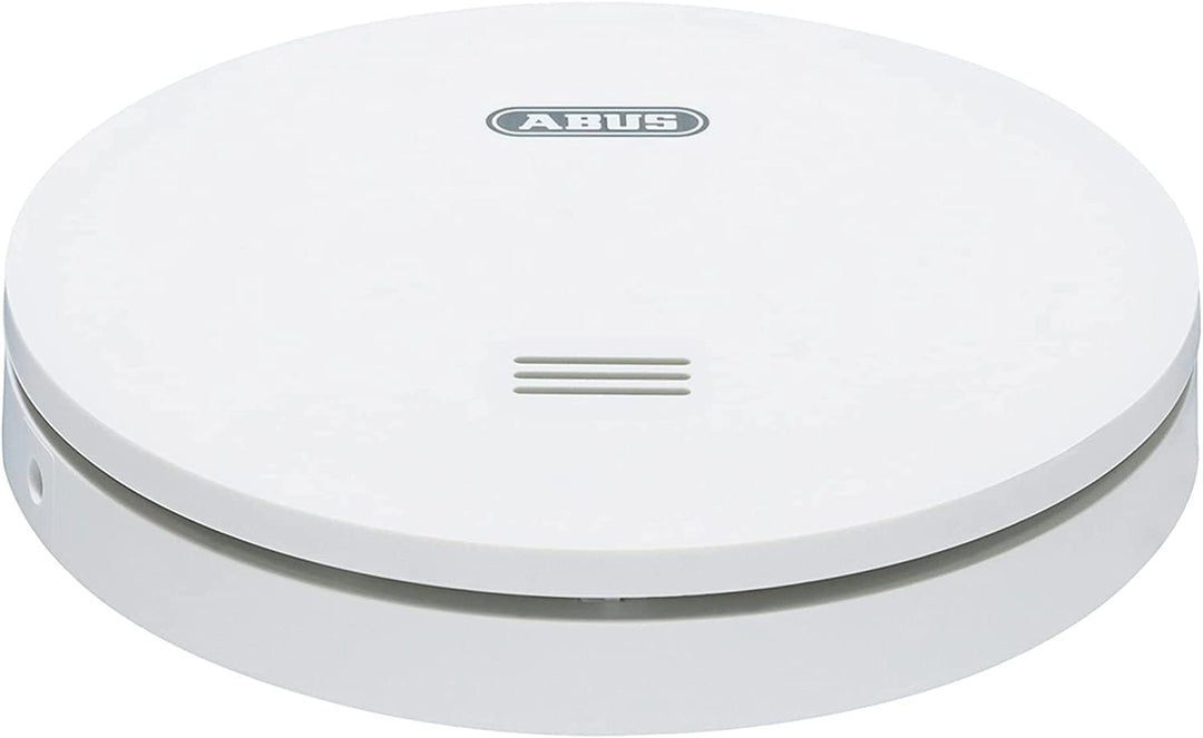 ABUS Flacher Rauchmelder RWM160 - mit 10-Jahres-Batterie - Q-Label und DIN EN 14604 geprüft - Blinke