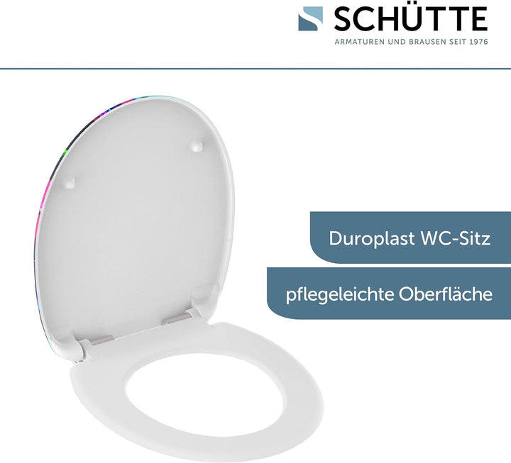 Schütte WC-Sitz NEON PAINT mit Absenkautomatik, Toilettendeckel passend für alle handelsüblichen WC-