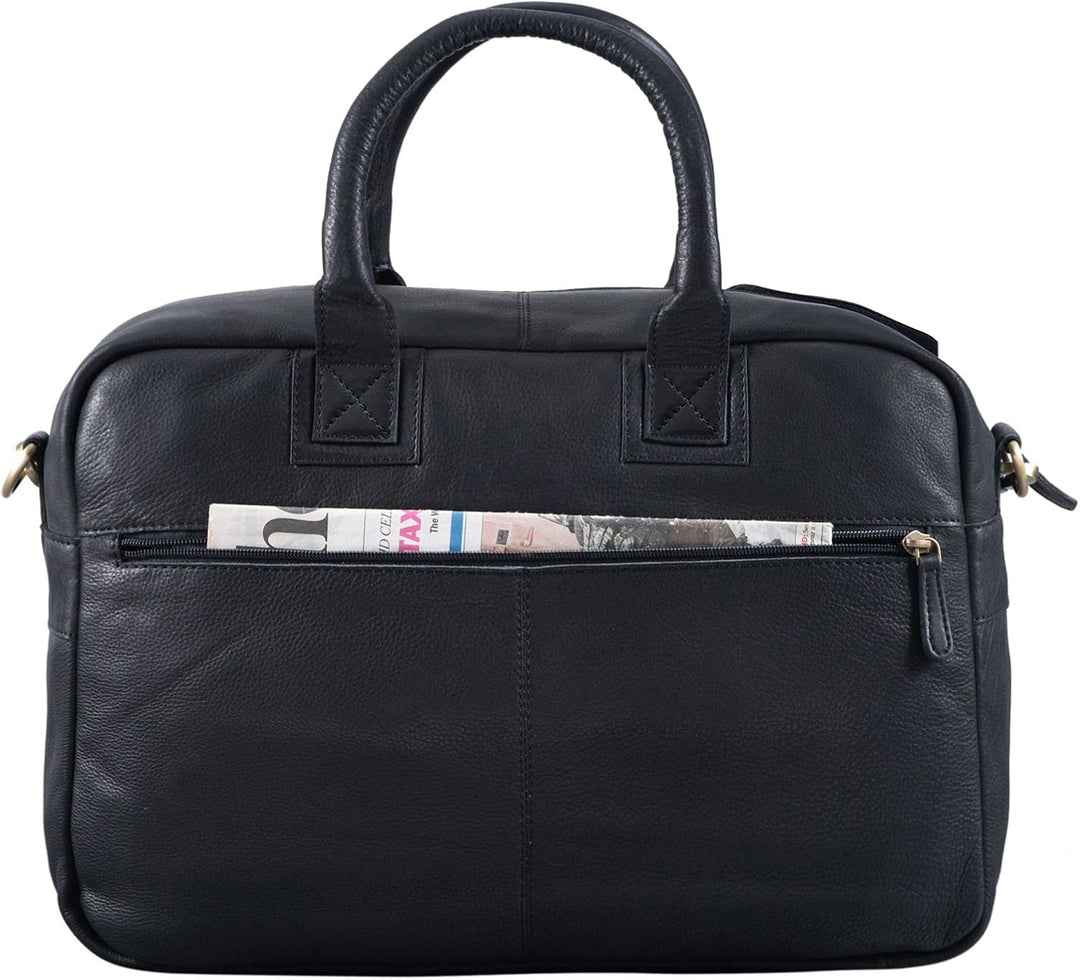 STILORD 'Carlo' Grosse Umhängetasche Leder Lehrertasche Aktentasche Schultertasche Reise Beruf Freiz