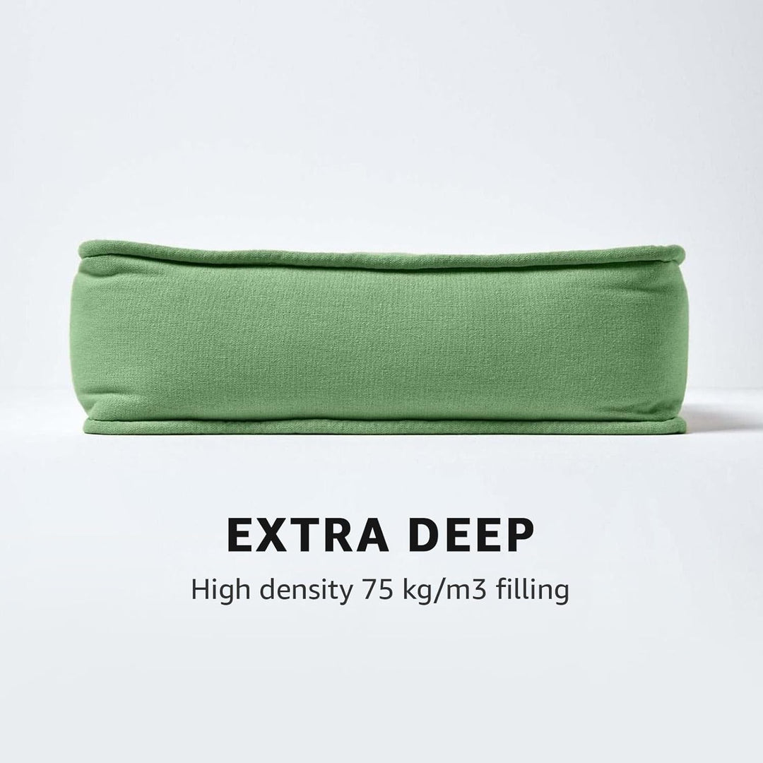 Homescapes Dickes Sitzkissen grün, Stuhlkissen 40x40 cm mit Bändern, Sitzerhöhung 10 cm, Matratzenki