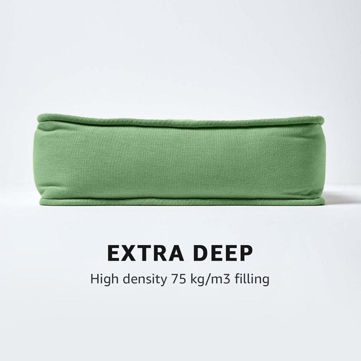 Homescapes Dickes Sitzkissen grün, Stuhlkissen 40x40 cm mit Bändern, Sitzerhöhung 10 cm, Matratzenki