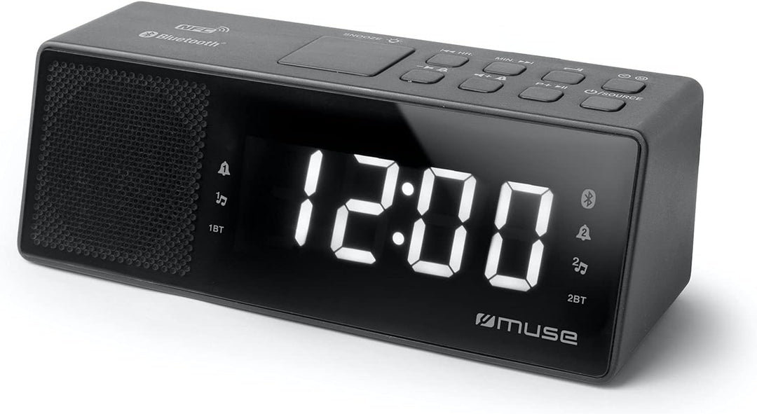 Muse M-172 BT Uhrenradio mit Bluetooth, USB-Anschluss und Ladefunktion (Bluetooth, NFC, USB, AUX-In,