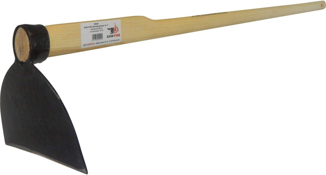SHW-FIRE Weinberghacke - Breite Gartenhacke mit langem 135cm Eschenholzstiel - Erstklassig geschmied
