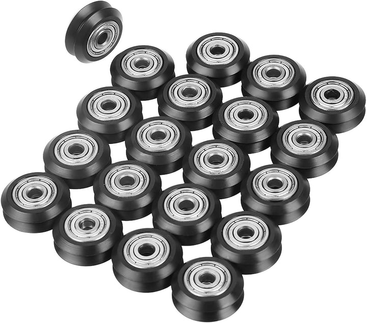 Verpackung mit 20 V-Rillenrädern, 5 mm Bohrung, V-Form, Rollenführung, Lagern, glatten, stabilen Rol