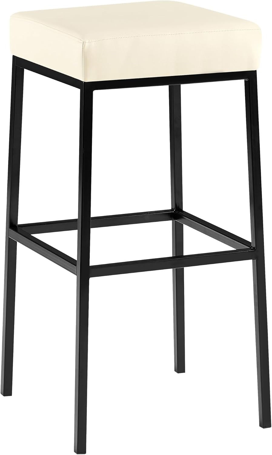 CLP Barhocker Montreal I Gepolsterter Barstuhl mit Kunstlederbezug I Tresenhocker mit Metallgestell,