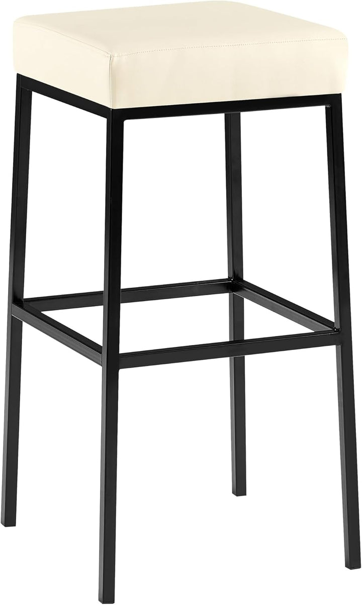 CLP Barhocker Montreal I Gepolsterter Barstuhl mit Kunstlederbezug I Tresenhocker mit Metallgestell,