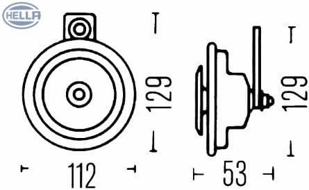 HELLA Horn - HEAVY DUTY HORN B36 - 24V - 105dB(A) - Frequenzbereich: 335Hz - Tiefton - elektrisch -