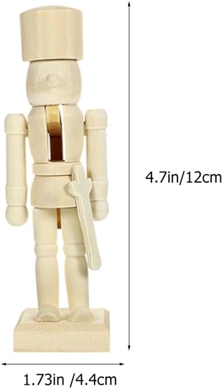 MAGICLULU 12 Stück Weihnachts-Nussknacker Zum Selbermachen Unbemalt Unbemalt Nussknacker-Marionette