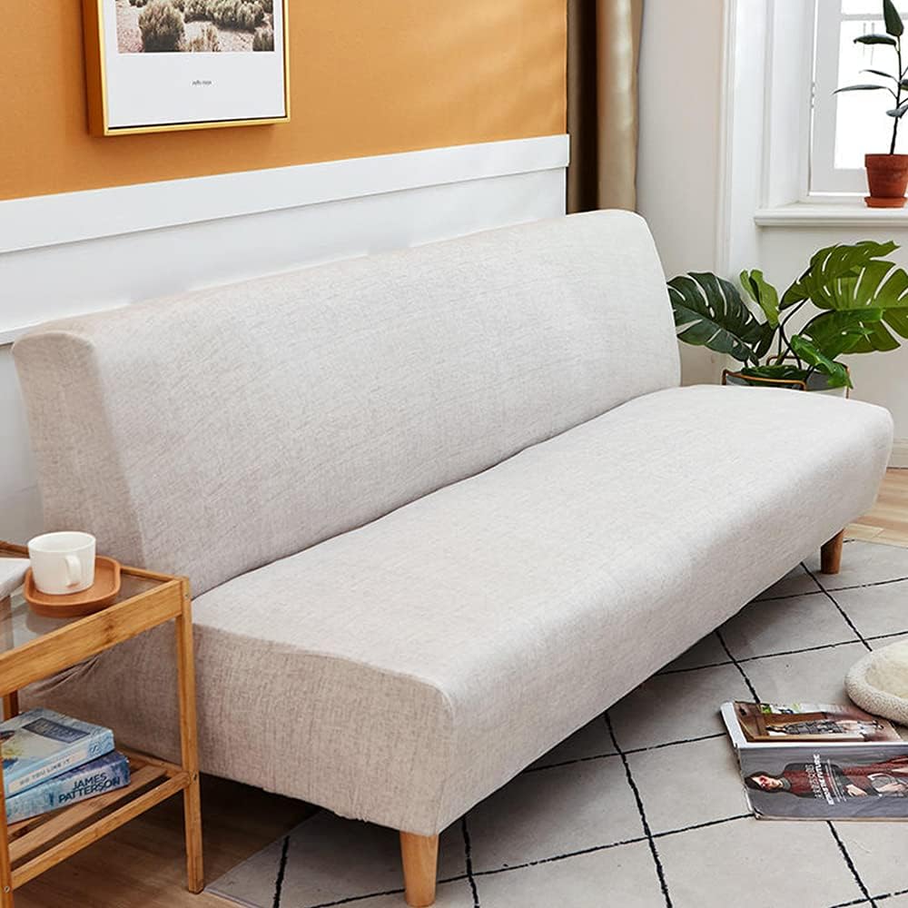 CHNSHOME Sofabezug ohne armlehnen Stretch Armlose sofaüberwurf Sofahusse Ohne Armlehne 2 sitzer Sofa