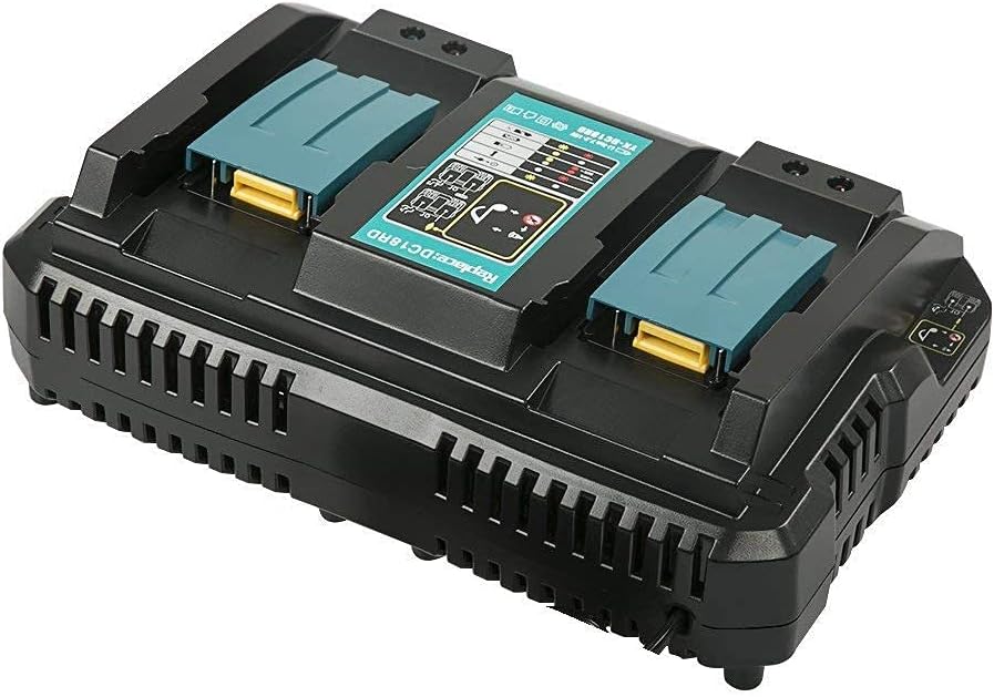 2 X BL1850B 18 V 5 Ah-Batterien mit 4A Dual Port Ladegerät DC18RD für Makita 7.2V ~ 18V BL1815 BL183