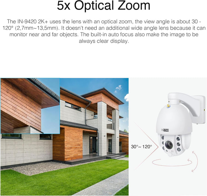 INSTAR IN-9420 2K+ Weiss - LAN/PoE/WLAN Überwachungskamera mit KI (AI) - IP Kamera - PIR - Steuerbar