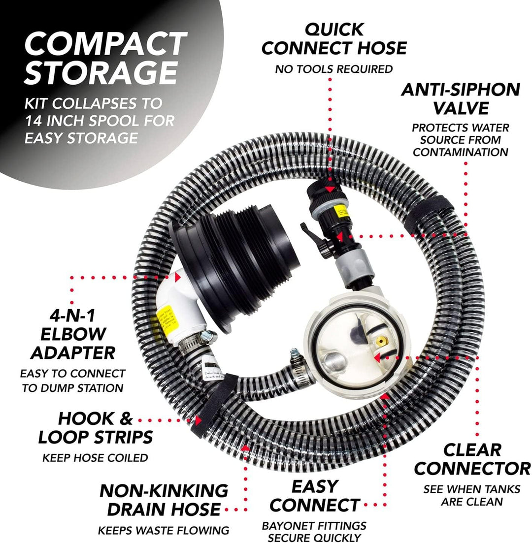 Valterra SS01 rv-Sanitation-Supplies Kit with 10 Ft