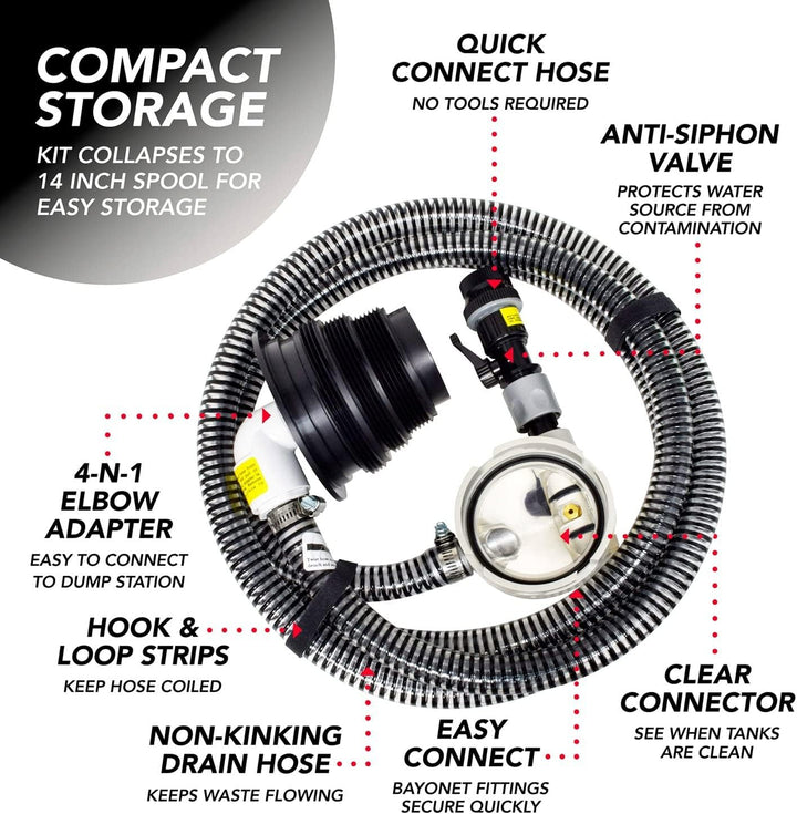 Valterra SS01 rv-Sanitation-Supplies Kit with 10 Ft