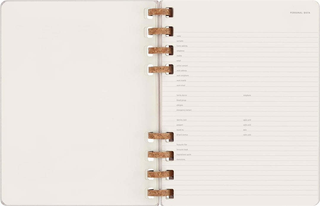 Moleskine Undatierter Monatsplaner, 12-Monats-Spiralplaner mit Festem Einband, Grösse: XL 20 x 25 cm