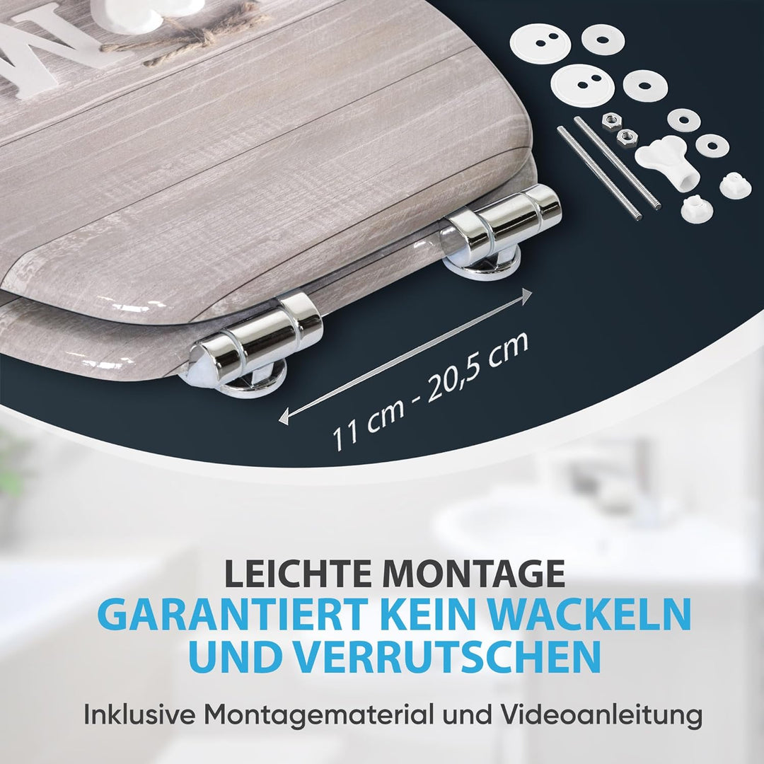 WC Sitz mit Absenkautomatik, grosse Auswahl, schöne Motive, hochwertige und stabile Qualität aus Hol