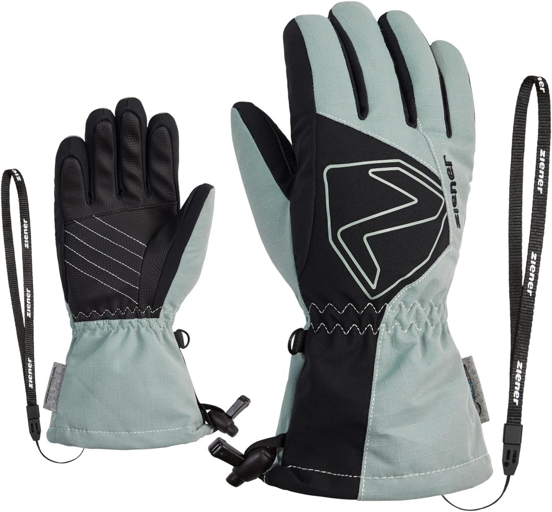 Ziener Kinder Laval Ski-Handschuhe/Wintersport | wasserdicht, extra warm, Wolle 5.5 Gray Seal Ripsto