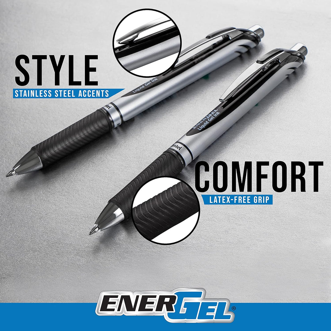 Pentel BL77-NX EnerGel Gel-Tintenroller mit Druckmechanik, 0,7 mm Kugeldurchmesser = 0,35 mm Strichs