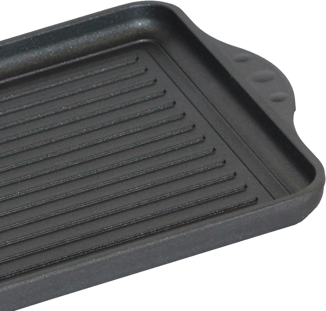 Eurolux BBQ-Grillplatte 43 x 28 cm - alle Herdarten inkl. Induktion - Antihaftversiegelung - Keramik