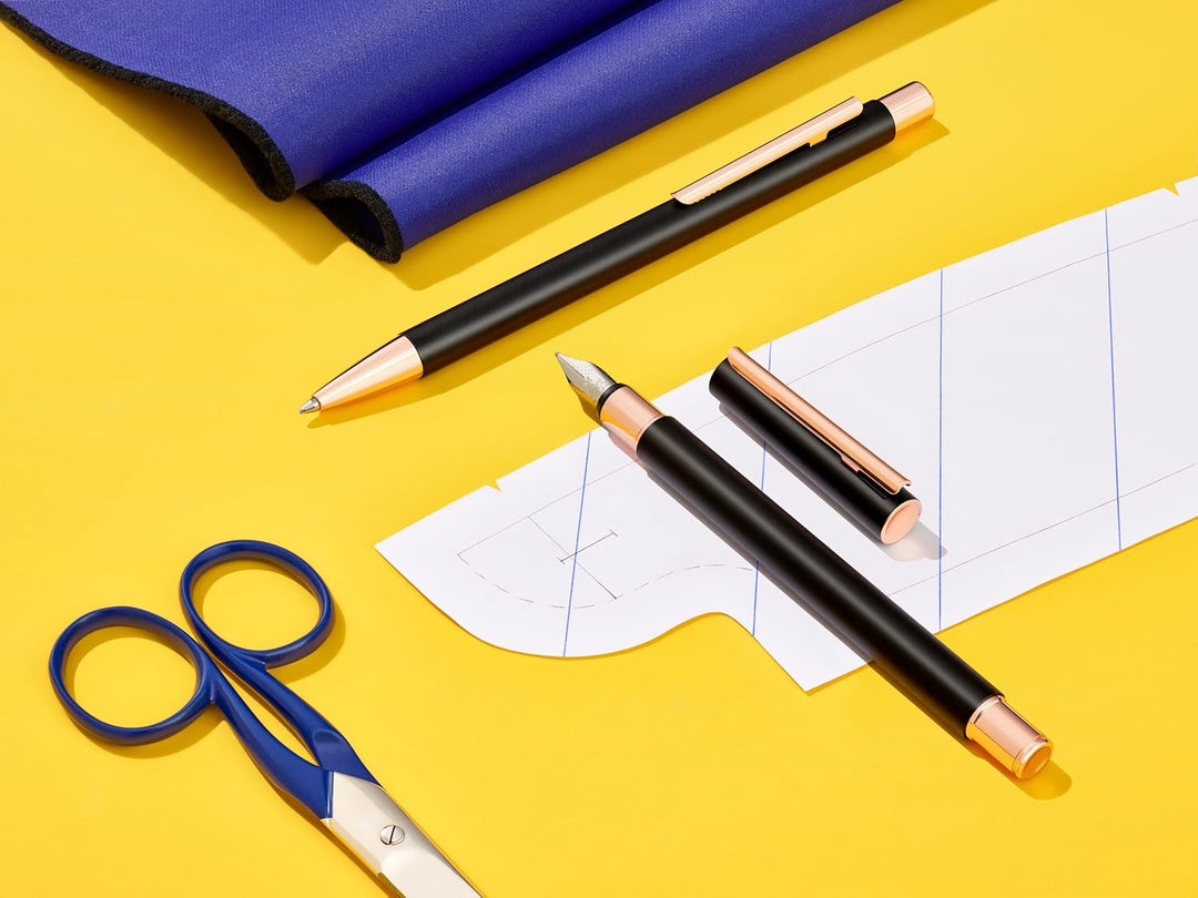 Faber-Castell 343103 - Füller Neo Slim Metall, Federbreite B, schwarz mit rosegold Federbreite B sch