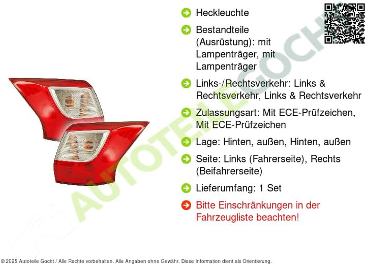 Valeo Heckleuchte 044447 rechte Seite Rückleuchte für Links- und Rechtslenker, rechte Seite Rückleuc