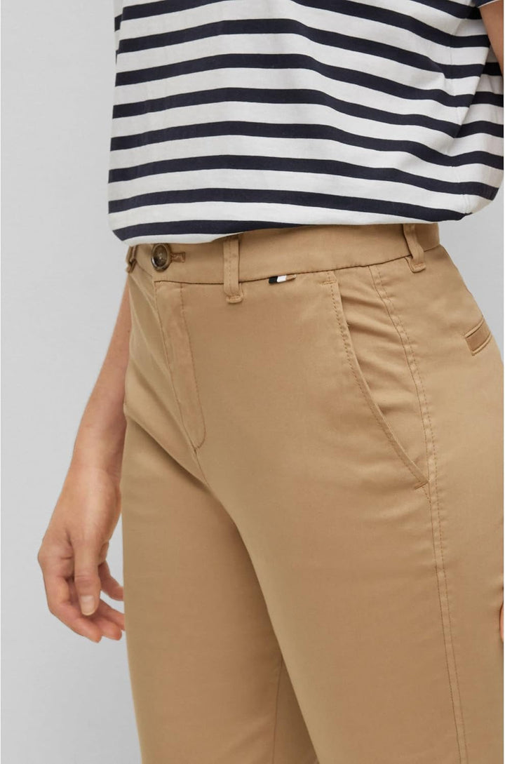 BOSS Damen Trousers 44 Beige, 44 Beige