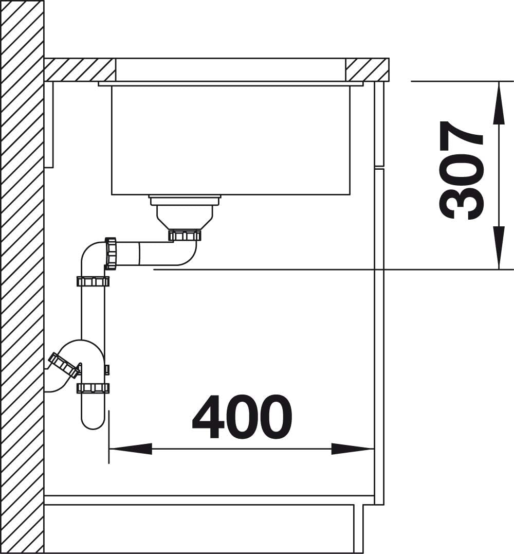 BLANCO SUBLINE 500-U | SILGRANIT anthrazit | Einbauart: Unterbau | ohne Ablauffernbedienung | 60er U