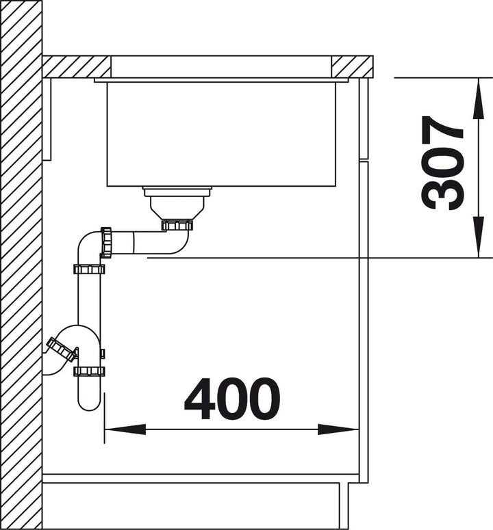 BLANCO SUBLINE 500-U | SILGRANIT anthrazit | Einbauart: Unterbau | ohne Ablauffernbedienung | 60er U