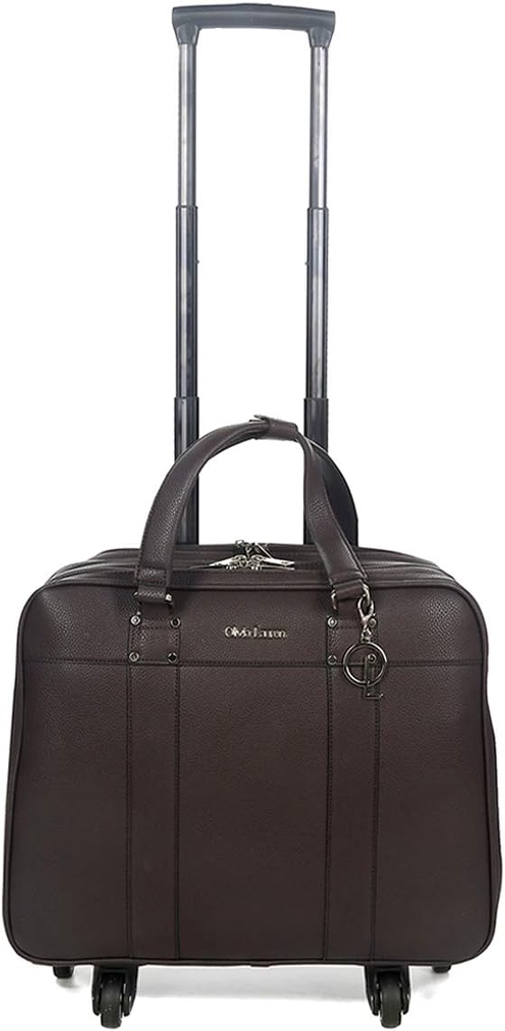 Bowatex Luxus Damen Schulter Gurt Laptop Aktentasche Trolley 4 Rollen Schwarz