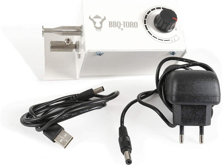 BBQ-Toro elektrischer Spiessdreher | Edelstahl Drehspiess Aufsatz mit 11 Spiessen und Motor | grösse