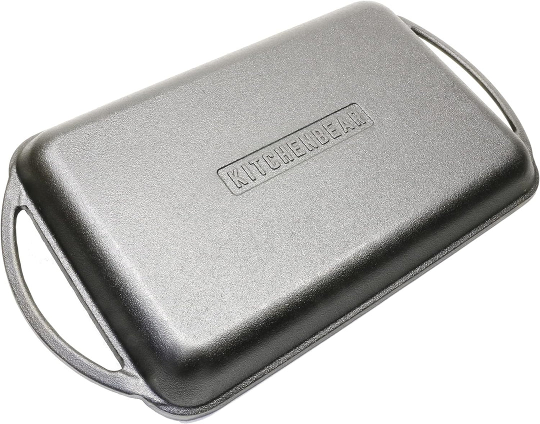 KITCHENBEAR - Grillplatte aus Gusseisen inkl. Silikonmatte - geeignet für Induktion, Gas, Ceran, Bac