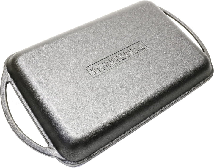 KITCHENBEAR - Grillplatte aus Gusseisen inkl. Silikonmatte - geeignet für Induktion, Gas, Ceran, Bac