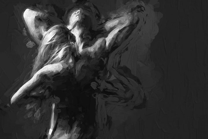 Glasbild | Wandbild aus Echtglas | Fitness Paar Kunst | 60x40 cm | inkl. Aufhängung und Abstandshalt