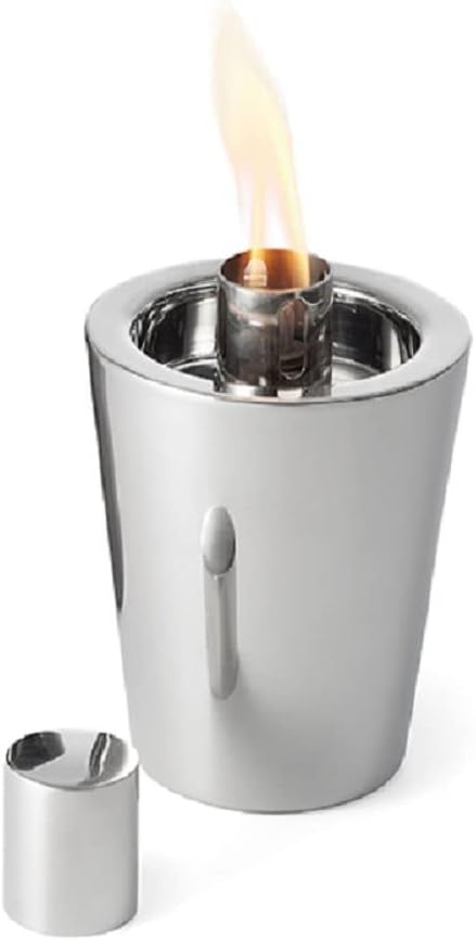 Philippi - Tarcia Tischfackel - Kleines Tischfeuer für Balkon oder Terasse - Edelstahl poliert - Sil