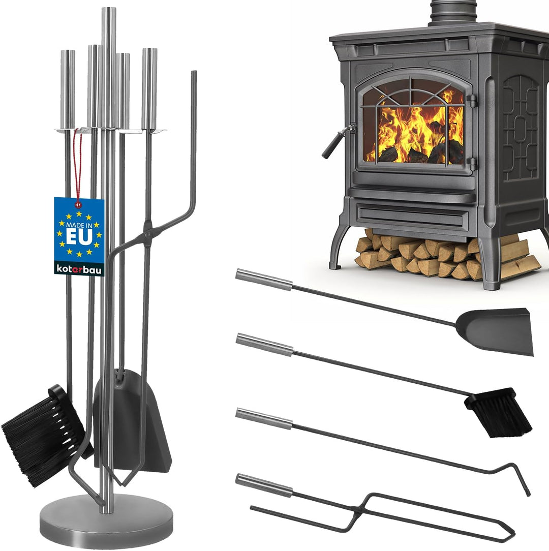 KOTARBAU® 5tlg. Edelstahl Kamingarnitur Kaminofen Besteck