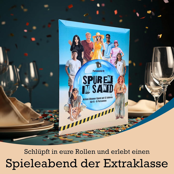 Parameter B - Spuren im Sand - Krimidinner für 6-8 Personen – ab 12 Jahren - Krimidinner für Zuhause