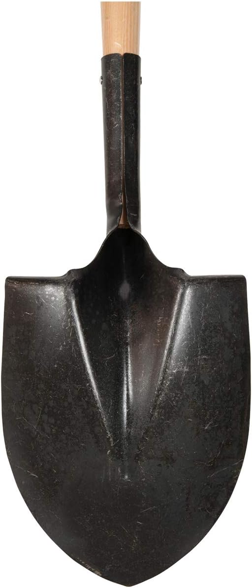 SHW-FIRE Stahlspatenschaufel mit 75cm Holzstiel und sicherem Trittschutz für Gärtnerarbeiten Stiellä