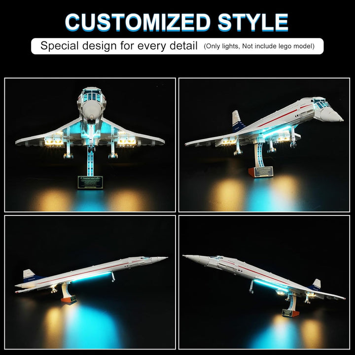 Beleuchtungsset für Lego 10318 Airbus Concorde, Nur Lichter Set, nicht Modell, Dekorative Beleuchtun