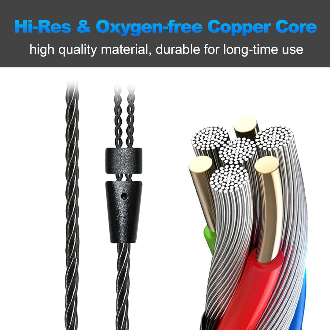 Hmusic IEM Kopfhörer, HiFi Kabelgebundene Kopfhörer, Hi-Res Verlustfrei DD+BA Treiber In-Ohr-Kopfhör