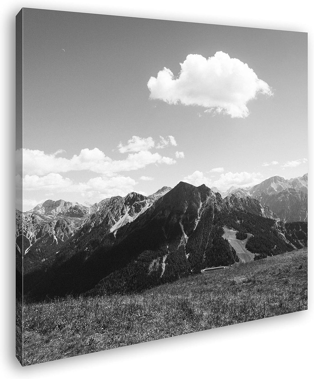 deyoli Traumhafte Berglandschaft Format: 60x60 Effekt: Schwarz&Weiss als Leinwandbild, Motiv auf Ech