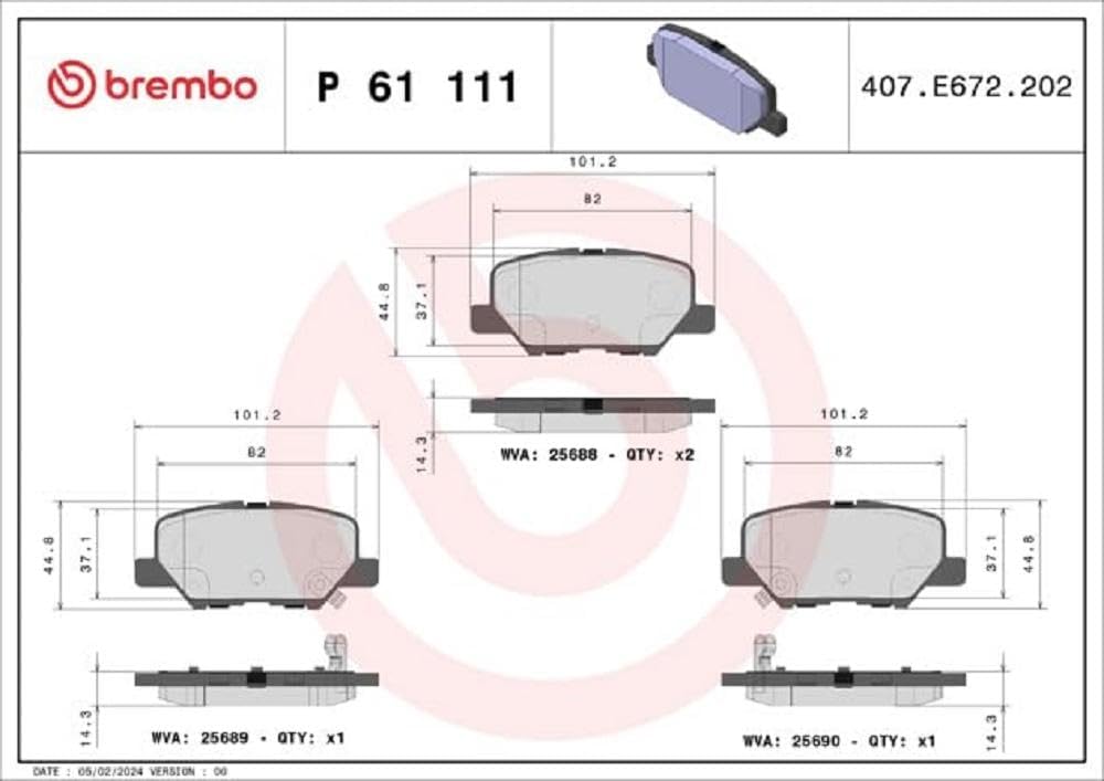 Brembo P61111 - Hintere Bremsbeläge