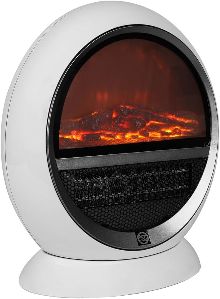 Deuba Heizlüfter Kamin Optik Elektrokamin LED Flammen Effekt 2 Heizstufen weiss Überhitzungsschutz E
