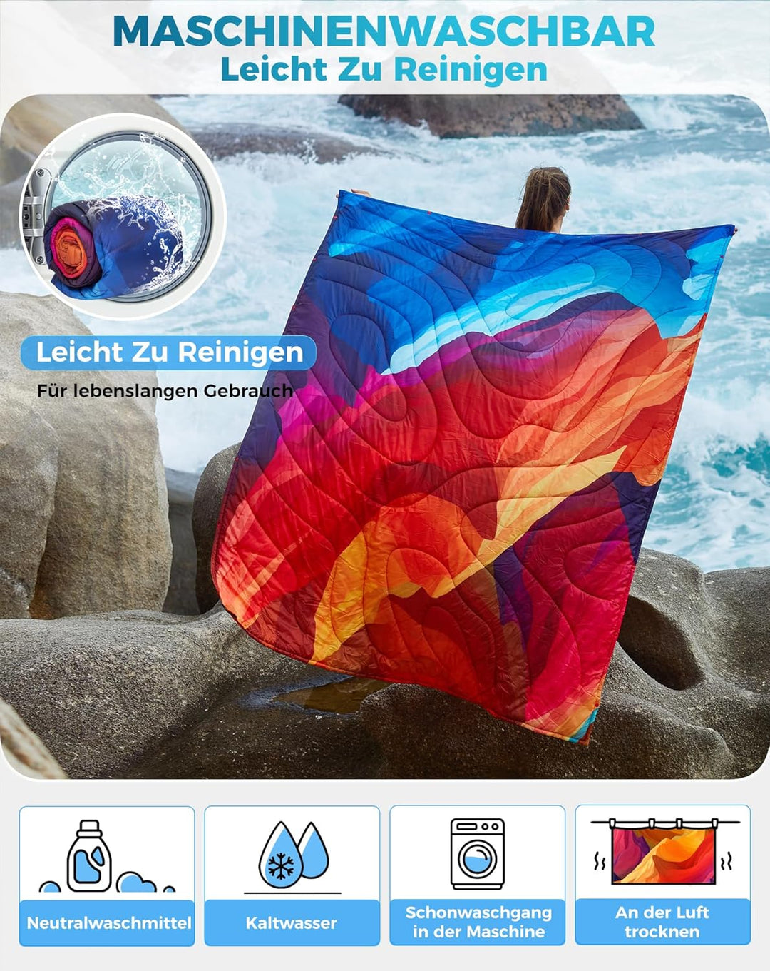 KingCamp Reisedecke Ultraleicht, Outdoor-Campingdecke Warme Wasserabweisend, Kompaktes kleines Packm