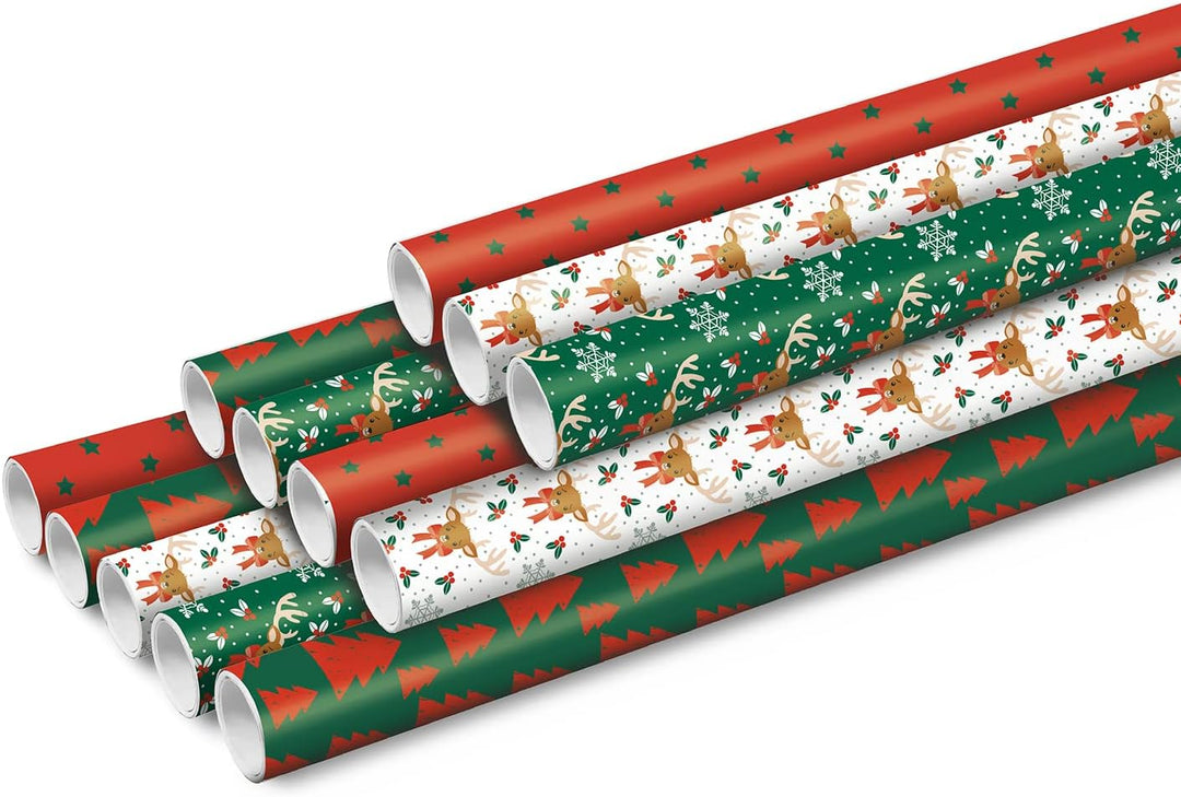 Clairefontaine 202060AMZC - Karton mit 12 Rollen Geschenkpapier Excellia 80g, 2x0,70m, ideal für Wei