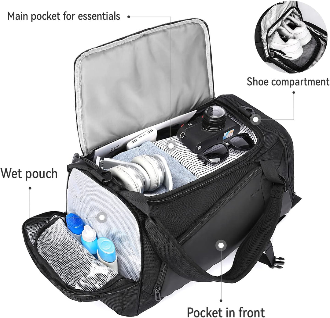 Sport Gym Bag Men,Sport Duffel Bag with Shoes Compartment and Wet Pocket Travel Duffel Bag Lightweig