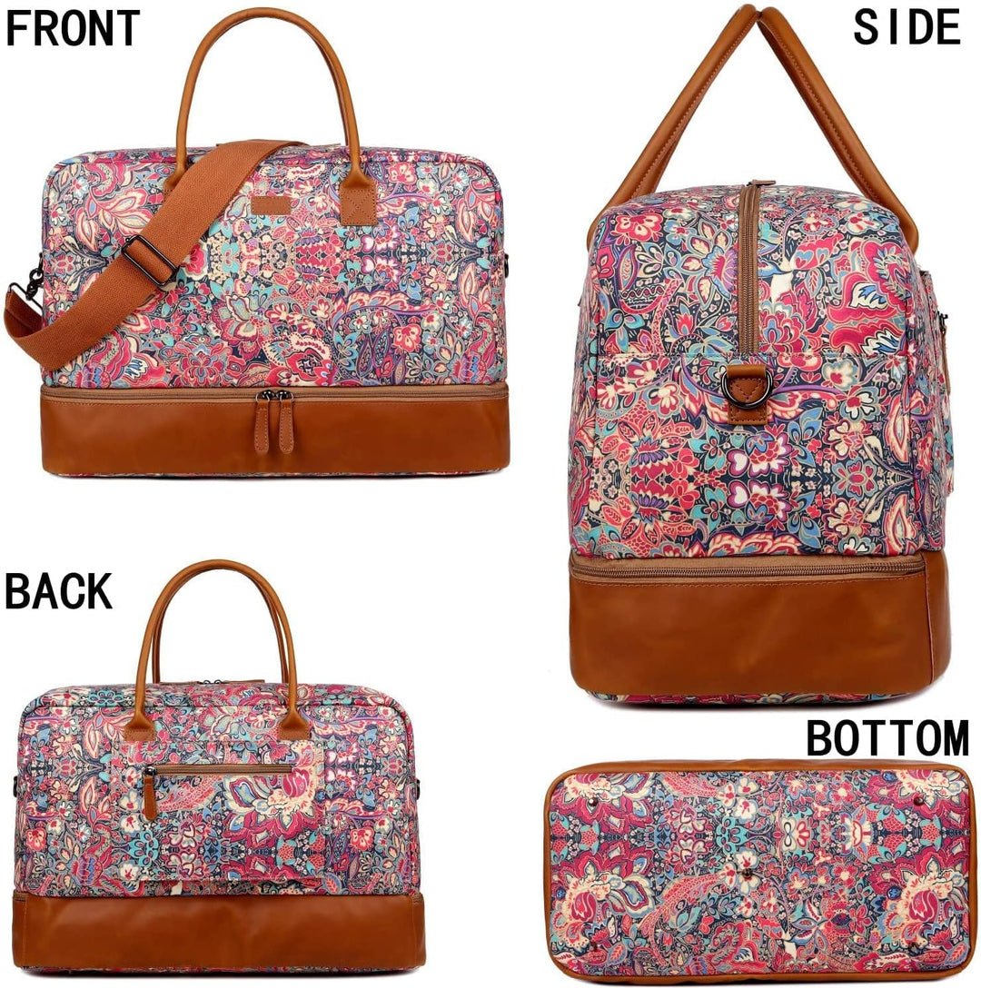 Travel Duffel Weekender Reisetasche Handgepäck Wochenendtasche mit Schuhfach für Damen HB-10 (HS), H